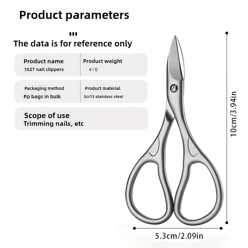 1Pcs Professional Nail Cutter Scissors Eyebrows Eyelash Multi-purpose Curved Blade Manicure Pedicure Fingernail Toenail Clipper