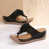 E New Large-size Women's Shoes Spring and Summer Slope Heels Open-toed Slippers Women's Sandals