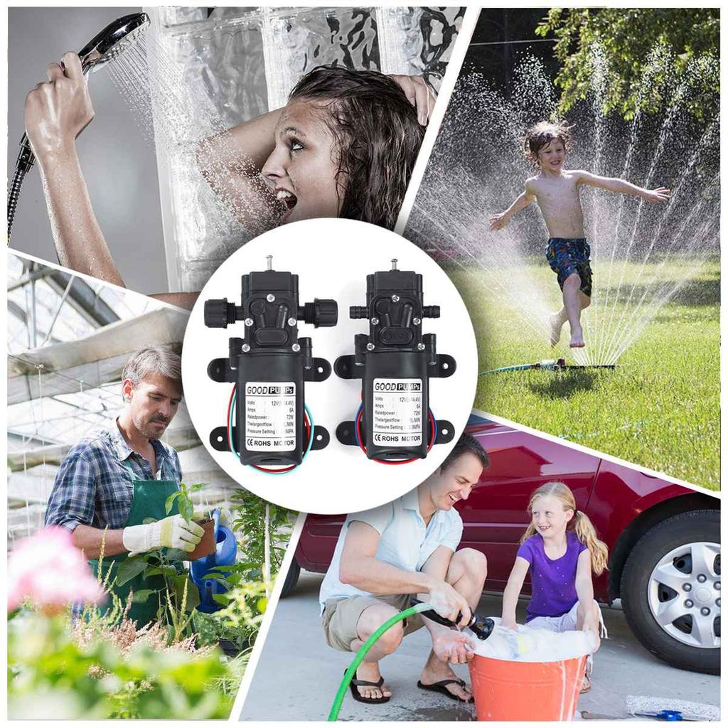 DC 12V 130PSI 6L/Min Water High Pressure Diaphragm Water Pump Self Priming Pump Automatic Switch