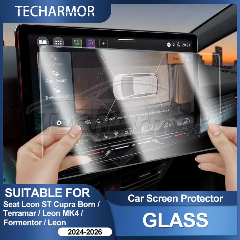 Car Tempered Glass Protective Film For Cupra Born Terramar Leon MK4 Formentor Leon ST GPS Navigation Screen Protector Display