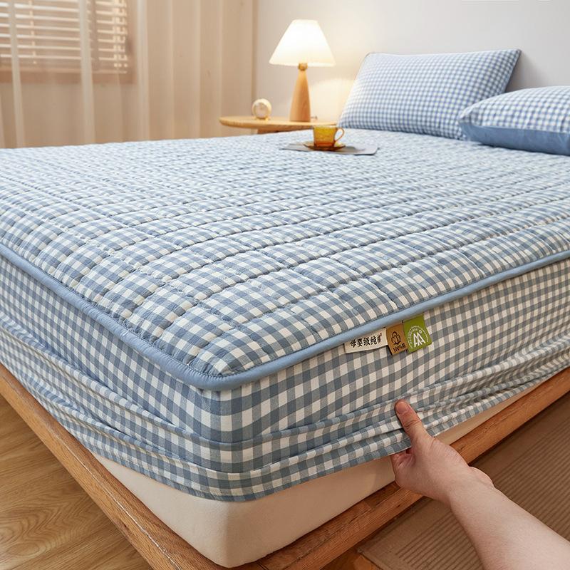 Хлопок, стираный хлопок, хлопковая постель, хлопковая шапочка, матрас, чехол для кровати, фиксированный нескользящий чехол, защитный чехол, полный комплект, пылезащитный чехол