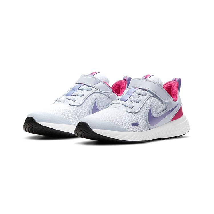 Nike REVOLUTION 5 Athleisure Низкие детские кроссовки для бега Светло-голубые Дети возрастом 3-7 лет BQ5672-018