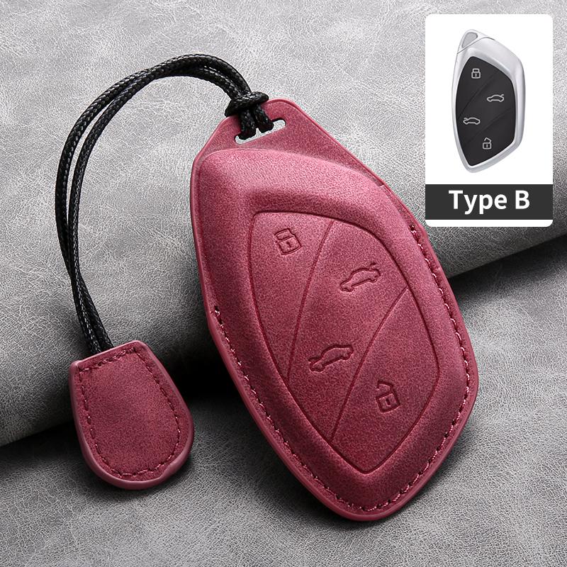 Sheepskin Leather Car Key Case Cover For MG6 EZS HS EHS MARVEL X MARVEL R Electric Roewe RX5 I6 I5 RX3 RX8 ERX5 MG ZS EV2025
