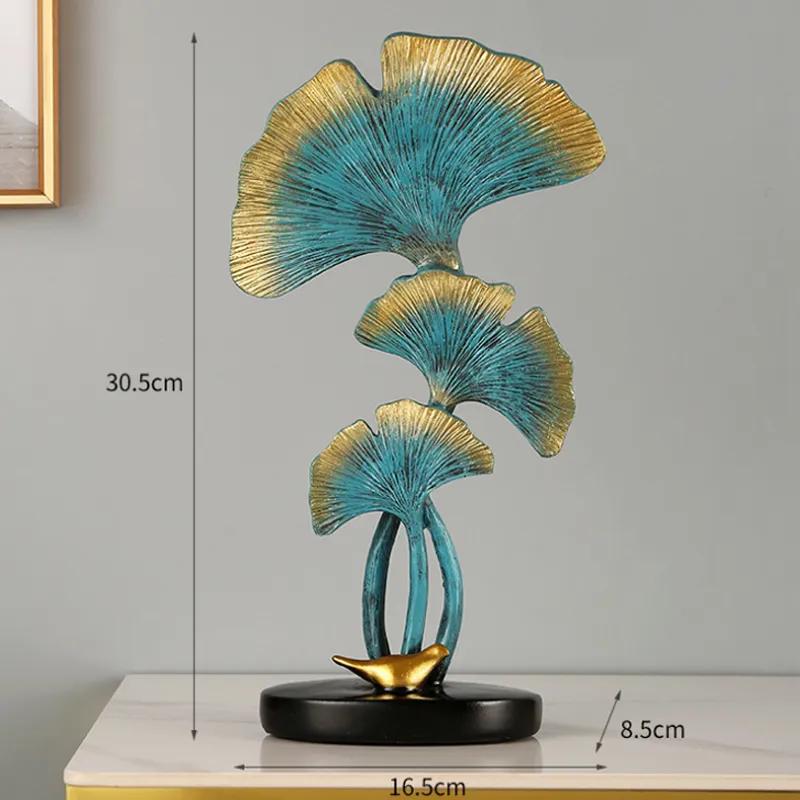 Light Luxury Ginkgo Leaf Resin Decoration Creative Home Foyer Living Room Wine Cabinet Tv Cabinet Desktop Decoration Wealth Seeking Decoration Gifts