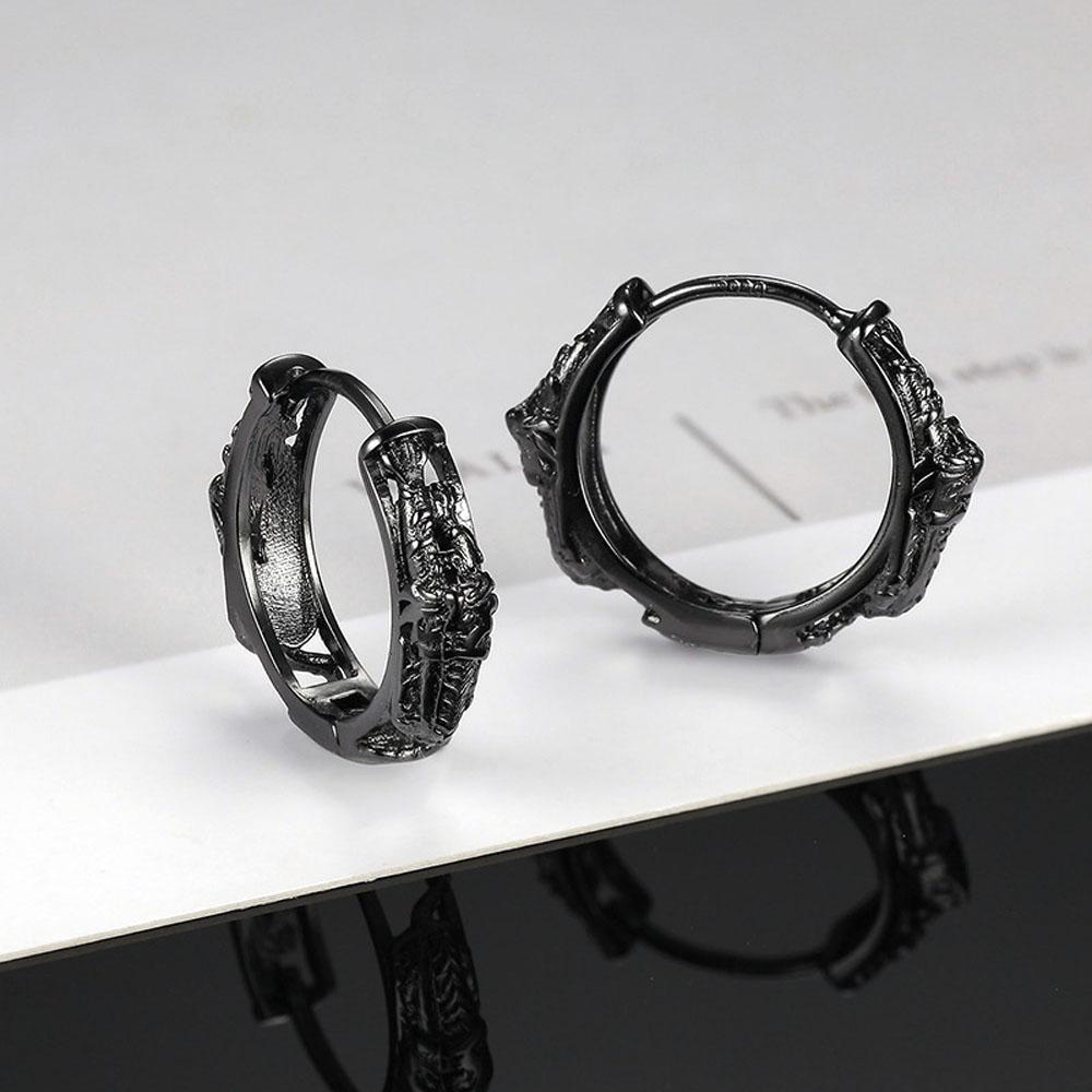 Высокое качество рок-ролл хип-хоп тигр резные серьги-гвоздики серьги-гвоздики ювелирные изделия в стиле панк мужские серьги-кольца