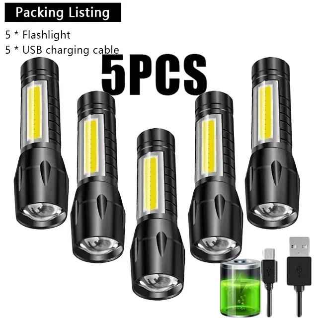 Многофункциональный ручной светодиодный фонарь, мощный свет, портативный, боковой COB-свет, аварийный рабочий свет, походный, для рыбалки, фонарь