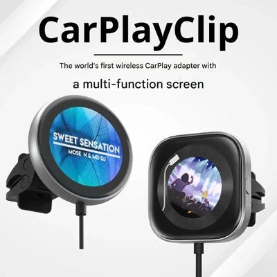 Портативный конвертер CarPlayClip с проводного на беспроводной, Многофункциональный автомобильный освежитель воздуха, Умное подключение с дисплеем
