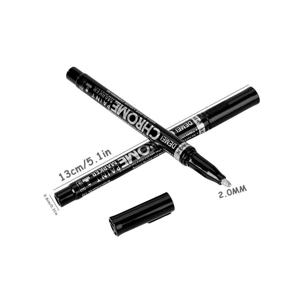 6 шт./Комплект Жидкий Хромированный Зеркальный Маркер-Ручка с Высоким Блеском 2 мм DIY Отражающая Постоянная Золотая СЕРЕБРЯНАЯ Краска-Ручка для Любой Поверхности