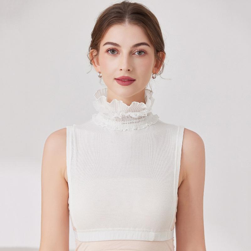 Ruffles Detachable Shirt Collar Accessory Women Decorative Neckwear Sweater Hoodie Fake False Collars