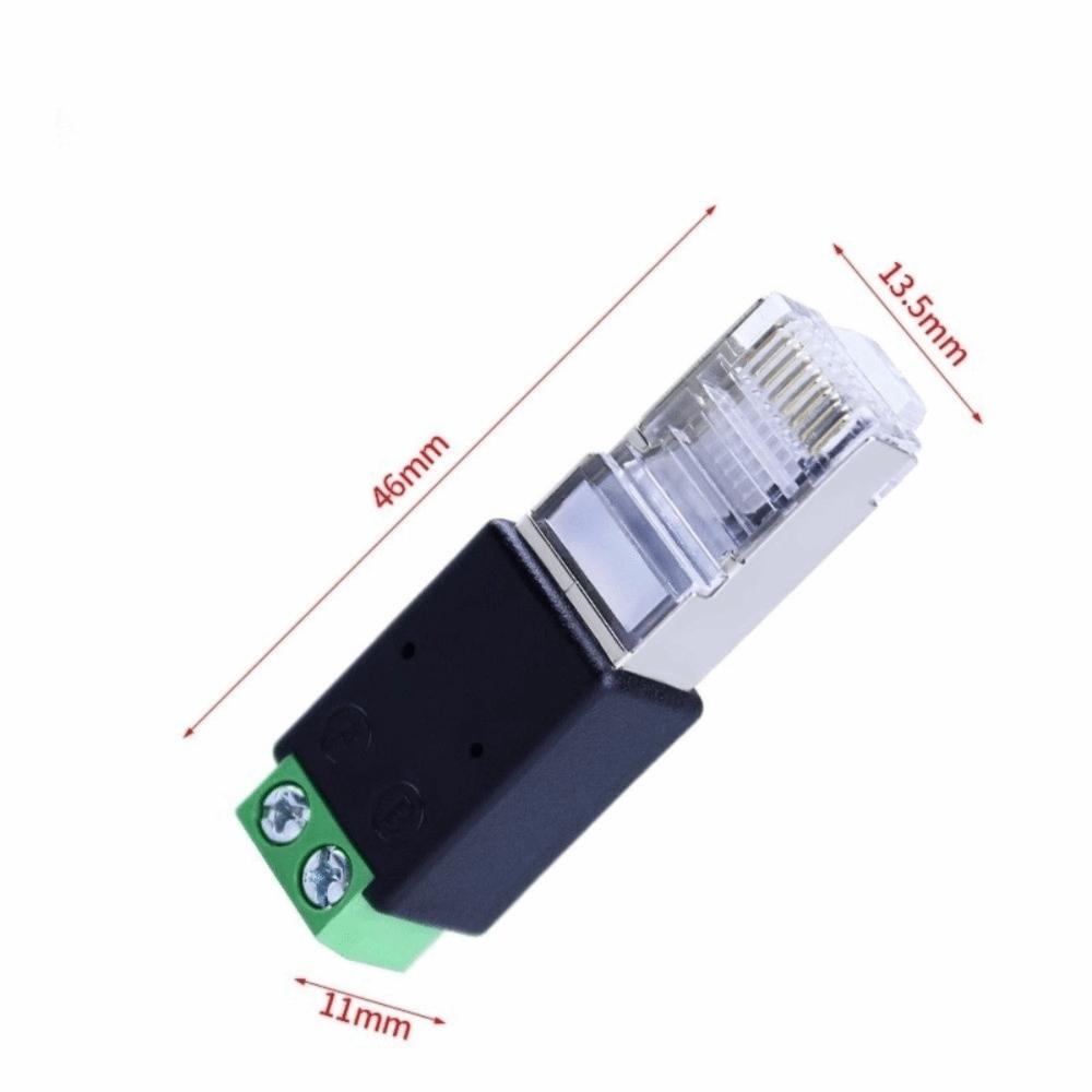 2-контактный терминал RJ45 в RS485 Конвертер Сетевой адаптер RJ45 Male Connector Адаптер-терминал RJ45 Адаптер RJ45 в RS485