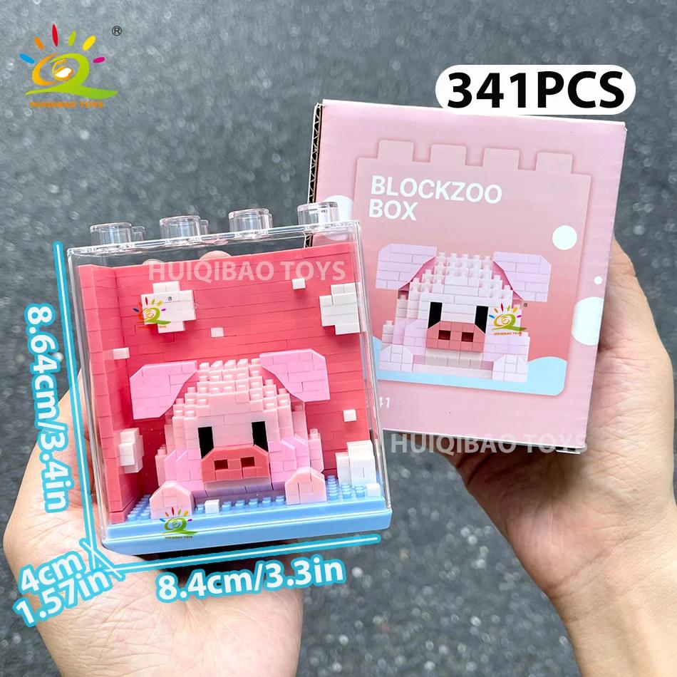 HUIQIBAO Детская мини-елка Санта-Клаус Модель Микро-кирпичики Конструктор Город DIY ZOO Животные Витрины Игрушки Подарок