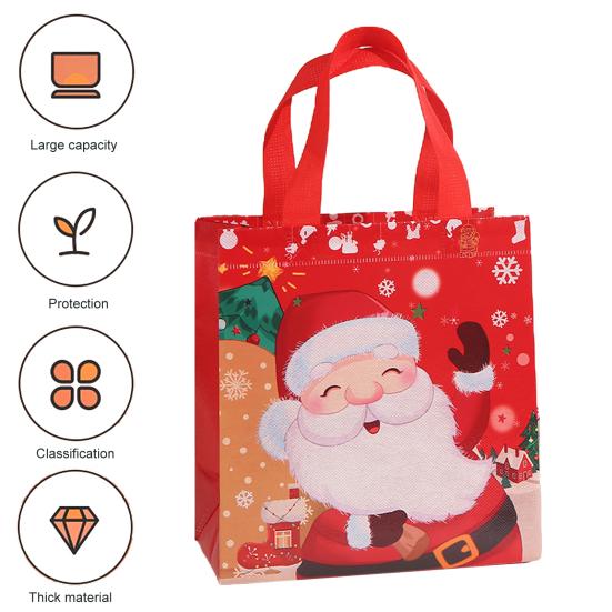 Сумки многоразовые сумки-тоут с узорами Санта-Клауса и снеговика для праздничного украшения вечеринки