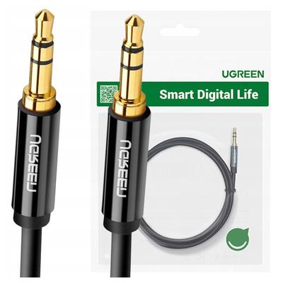 Кабель Mini Jack 3,5 мм Aux Ugreen Av112 1 м (Черный)