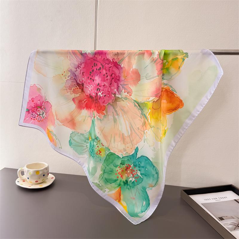 atmosphere 70 small square cloth cool animal print imitation silk scarf shawl neck scarf neck scarf scarf for women
