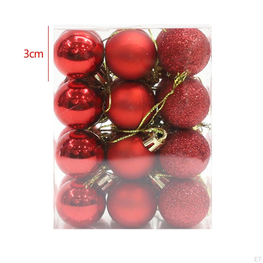 24 шт., рождественские шары, украшения, елочные подвесные украшения, набор рождественских украшений для
