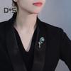 Elegant Flower Bouquet Shape Brooch Shining Rhinestones Inlaid Pin Suit Lapel Shawl Enamel Badge Coat Accessories