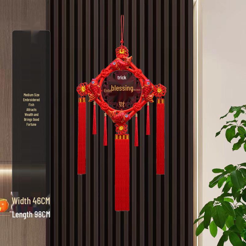 Большой кулон из персикового дерева с иероглифом Фу для гостиной: Украшение «Китайский узел» для стены или двери