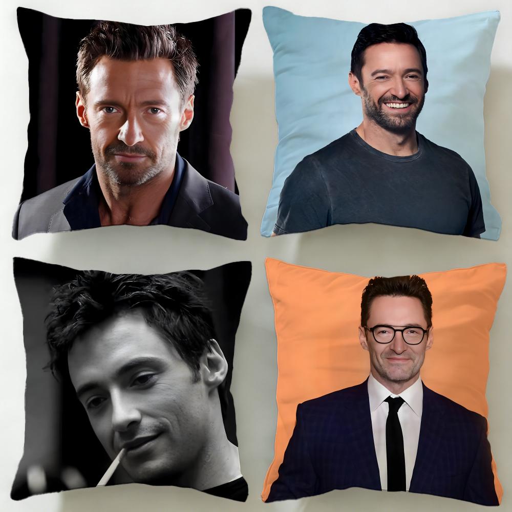popular actor Hugh Jackman Cushion Cover Soft EasyWash Pillow Case Versatile for Couch Bed Travel and Office