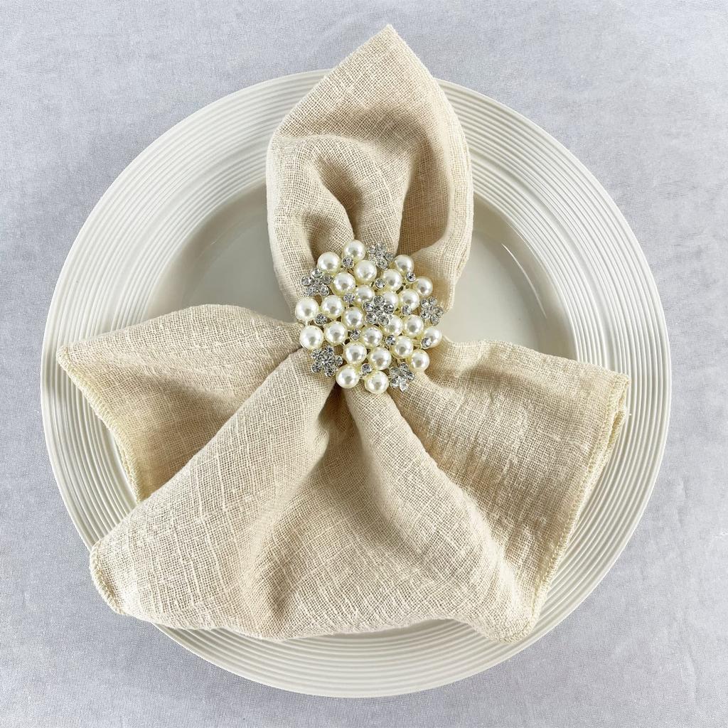 Set of 50 Gauze Cloth Napkins 40x40cm Sewn Edge 100% Cotton Fabric Crepe For Dinner Home Party Wedding Napkins Event Designing
