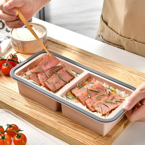Силиконовый контейнер для хранения продуктов с крышкой, многоразовый, для заморозки, ланч-бокс, поднос, контейнер с отделениями для приготовления еды, для кухни