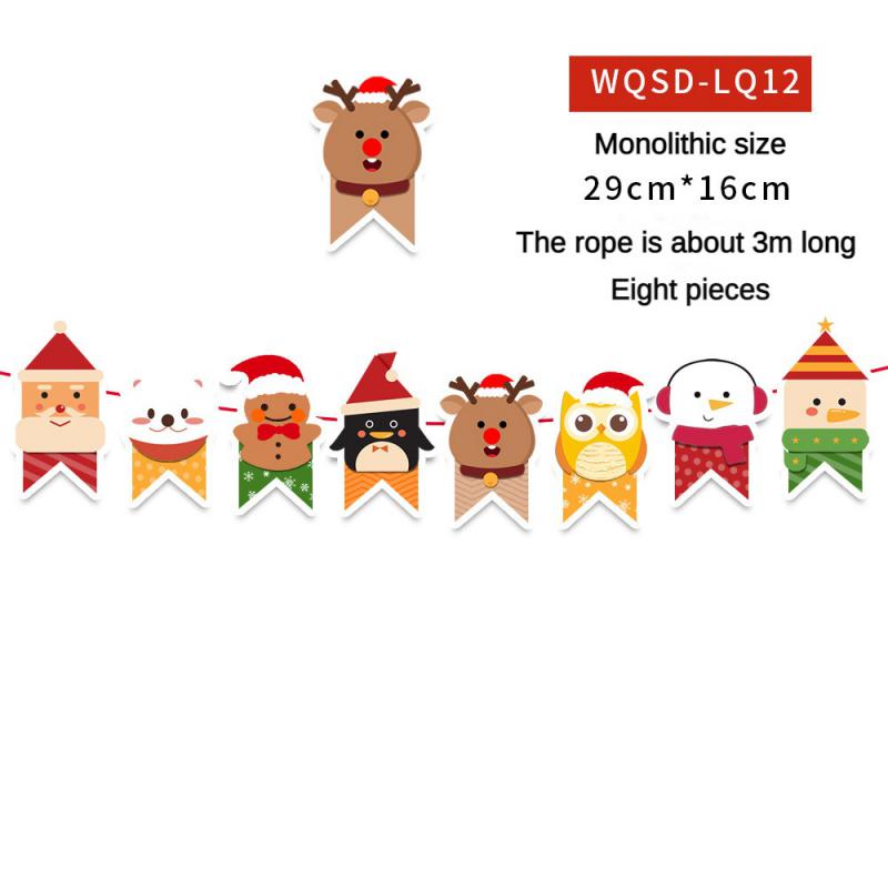 Рождественский баннер 2024 года Веселые рождественские украшения для дома Гирлянда Санта-Клаус Навидад для рождественского подарка Ноэль Декор Новый год 2025