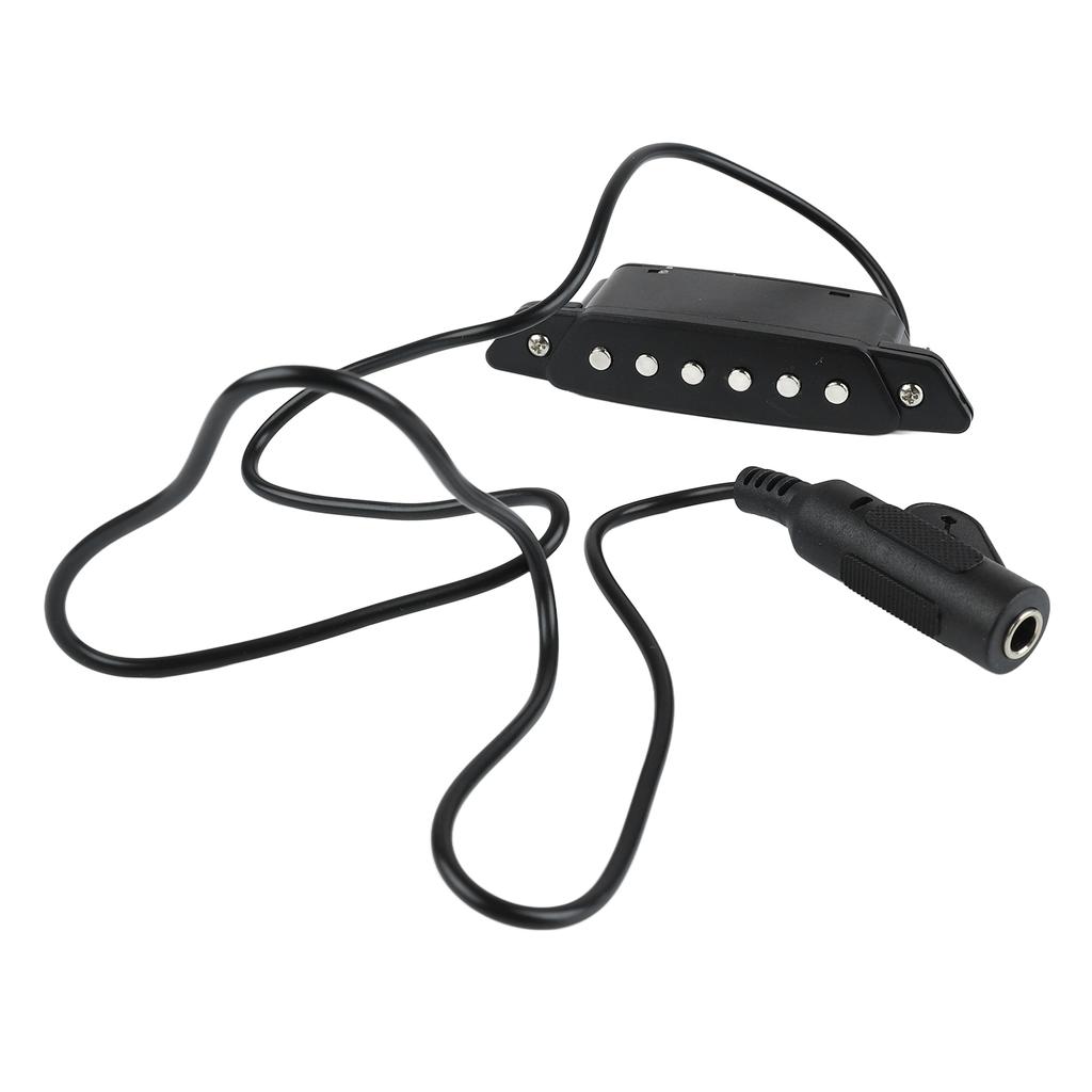 Звукосниматель с 6 отверстиями для резонаторного отверстия, черный, регулируемый звукосниматель для гитары с отверткой, аксессуар для фолк-акустики