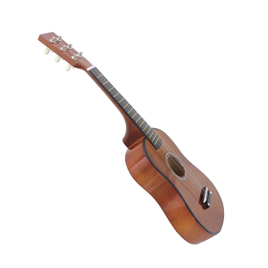 Деревянная гитара 23 дюйма музыкальный развивающий инструмент игрушка для детей малышей студентов начинающих(Кофе)