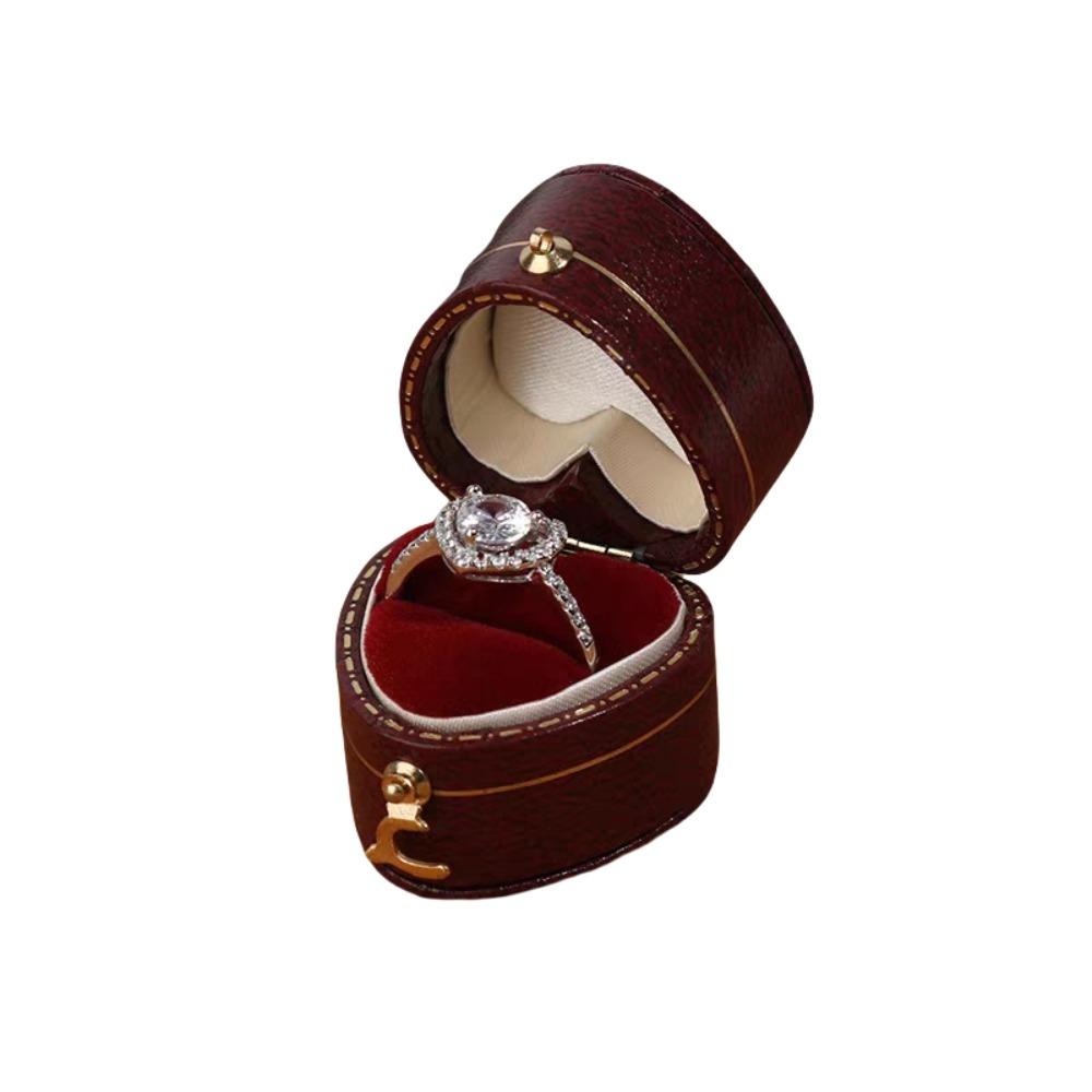 Exquisite Engagement Ring Box Display Holder Jewelry Storage Box Small Ring Bearer Box  Unisex