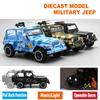 1/32 масштаб, военный джип, литая под давлением модель автомобиля, игрушечный автомобиль с откатом, звуком и светом для детей, коллекция подарков для мальчиков и девочек