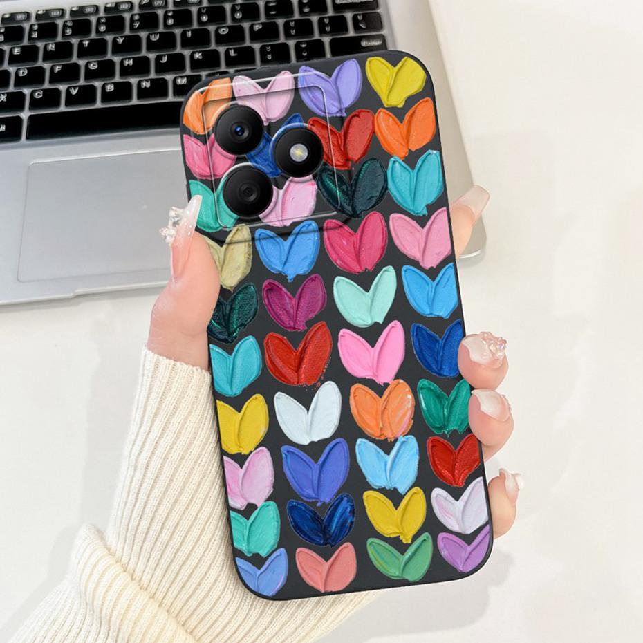 Новый дизайн Чехол для телефона с защитой объектива для Realme C63 C61 Narzo N63 Для Realme C61 C63 RMX3939 Мягкие силиконовые желе чехлы