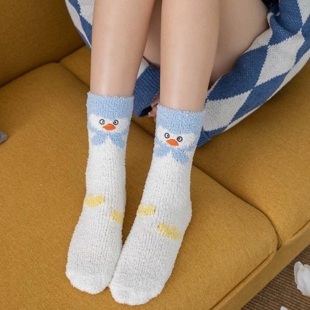 Socks Animal Print Simple Cute Floor Socks Mid-tube Socks Coral Fleece Socks Female Hosiery