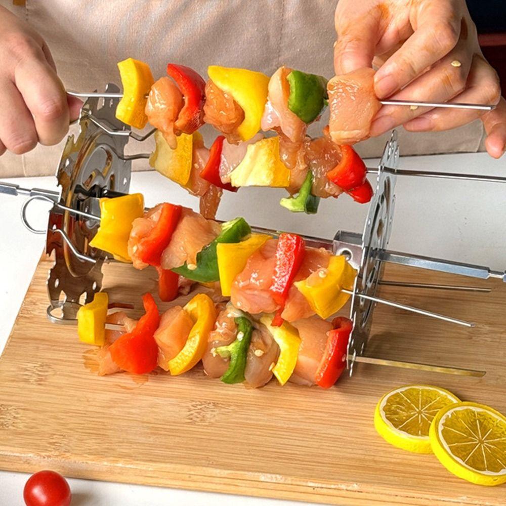 Съемная вращающаяся решетка для барбекю на 10 шампуров для гриля, держатель шампуров для фритюрницы