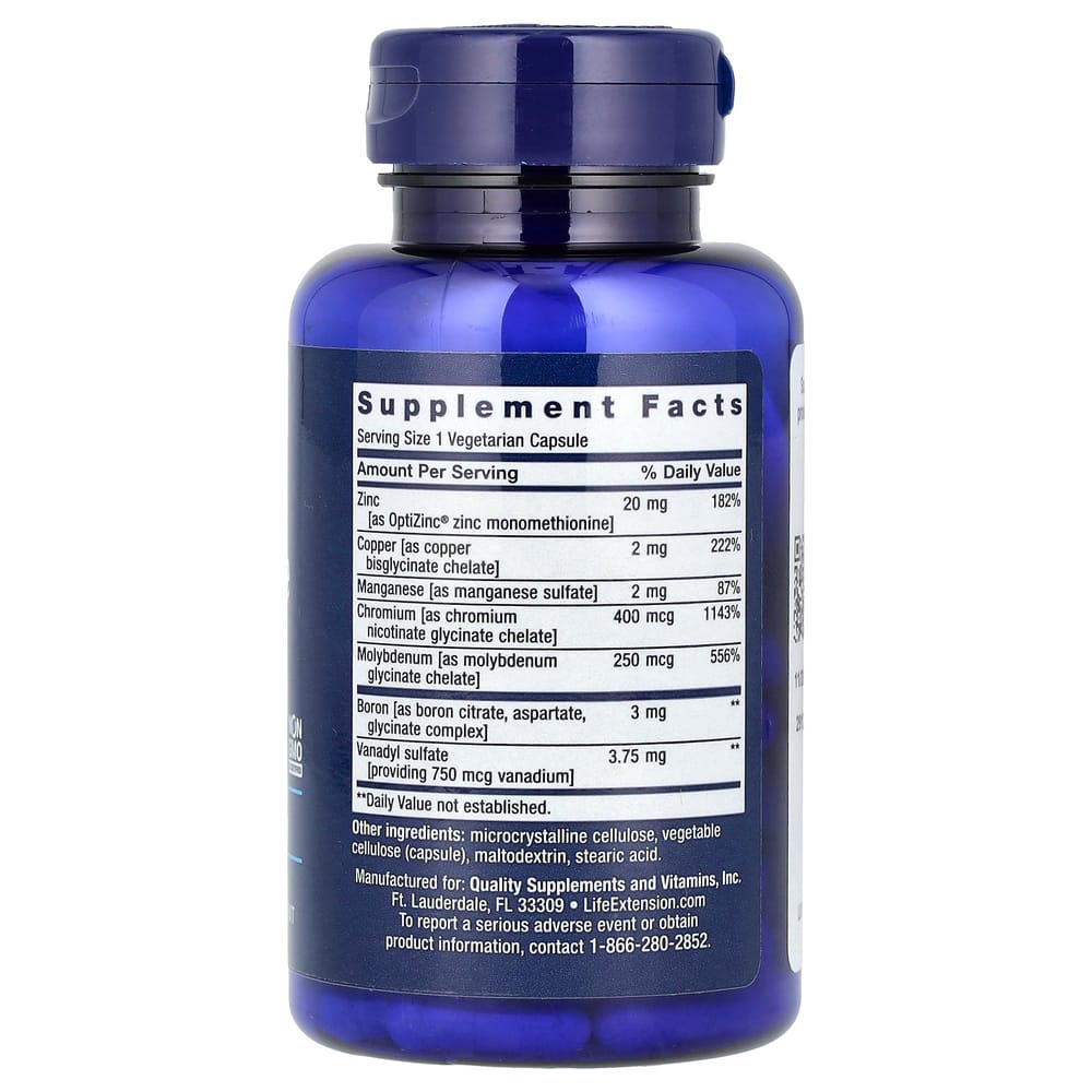 Life Extension Only Trace Minerals Veggie Capsules, 90 Count