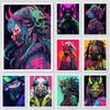 Cyberpunk Girls Samurai Warrior Girl Wall Decor Poster Canvas Print Japanese Anime Style Girl Portrait Wall Decoration Art Decor