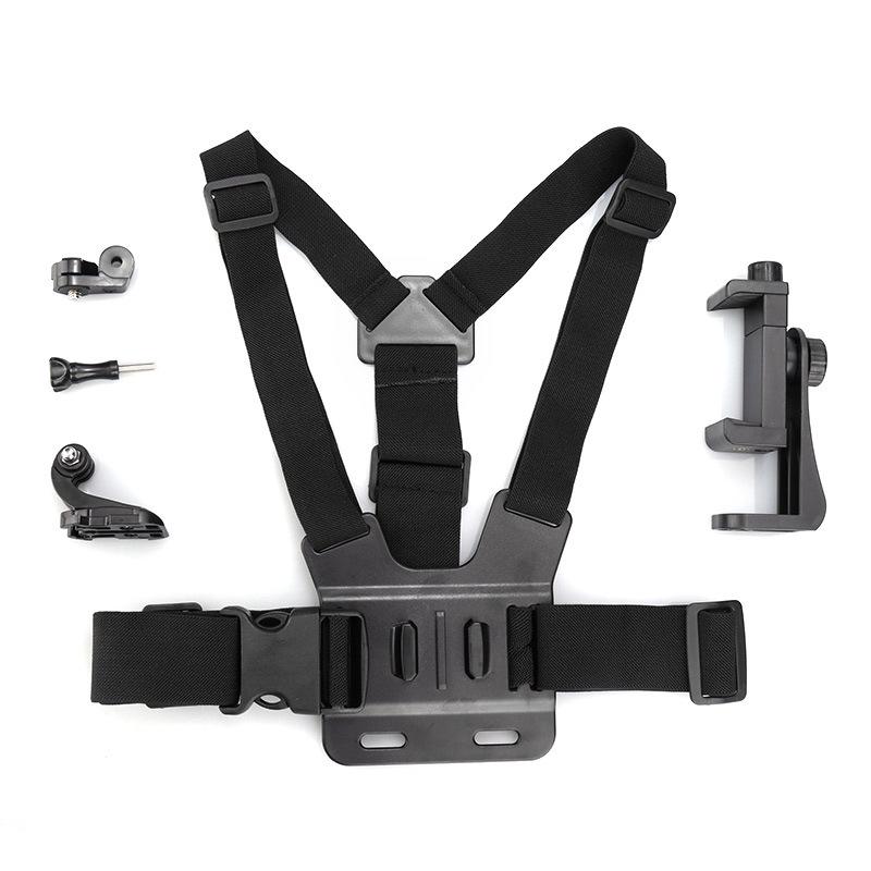 Нагрудный ремень GoPro с держателем для телефона для съемки от первого лица, идеально подходит для езды на велосипеде на открытом воздухе и прямых трансляций
