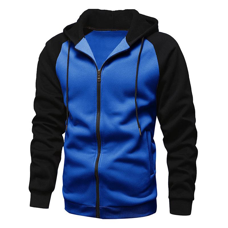 Men's Raglan Sleeve Zipper Hoodies Loose Sportwear Sweatshirts Hoodies Men's Jackets