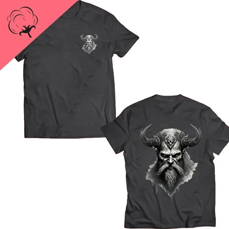 Til Valhalla 100% Хлопок Футболки с коротким рукавом и круглым вырезом Футболка American Beard Warrior Tactical Skull Унисекс Повседневная мужская футболка