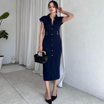 Женское однотонное платье-бодикон без рукавов с V-образным вырезом и пуговицами, осень 2025