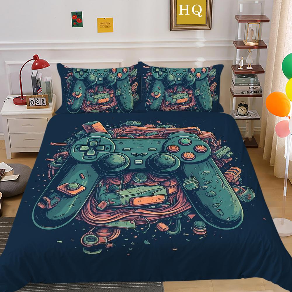 Мужские классные комплекты постельного белья с игровой ручкой и принтом, покрывало из полиэстера, покрывало размера «king size», роскошное постельное белье для дома