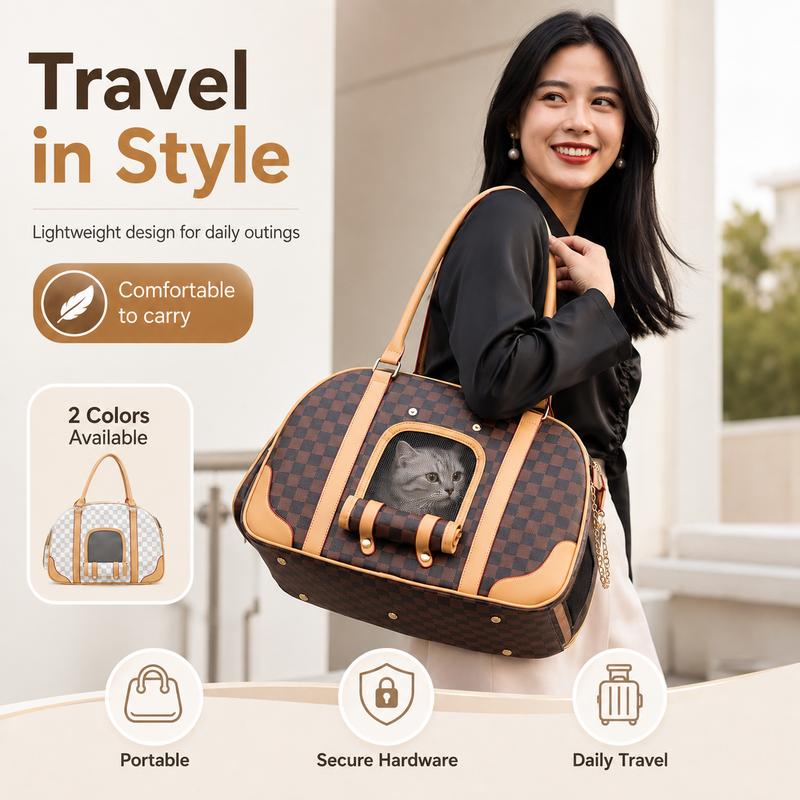 Multifunctional Casual Pet Carrier, Stylish Breathable Portable Shoulder Bag for Cats & Small Dogs, Fit for Teddy, Bichon Frise