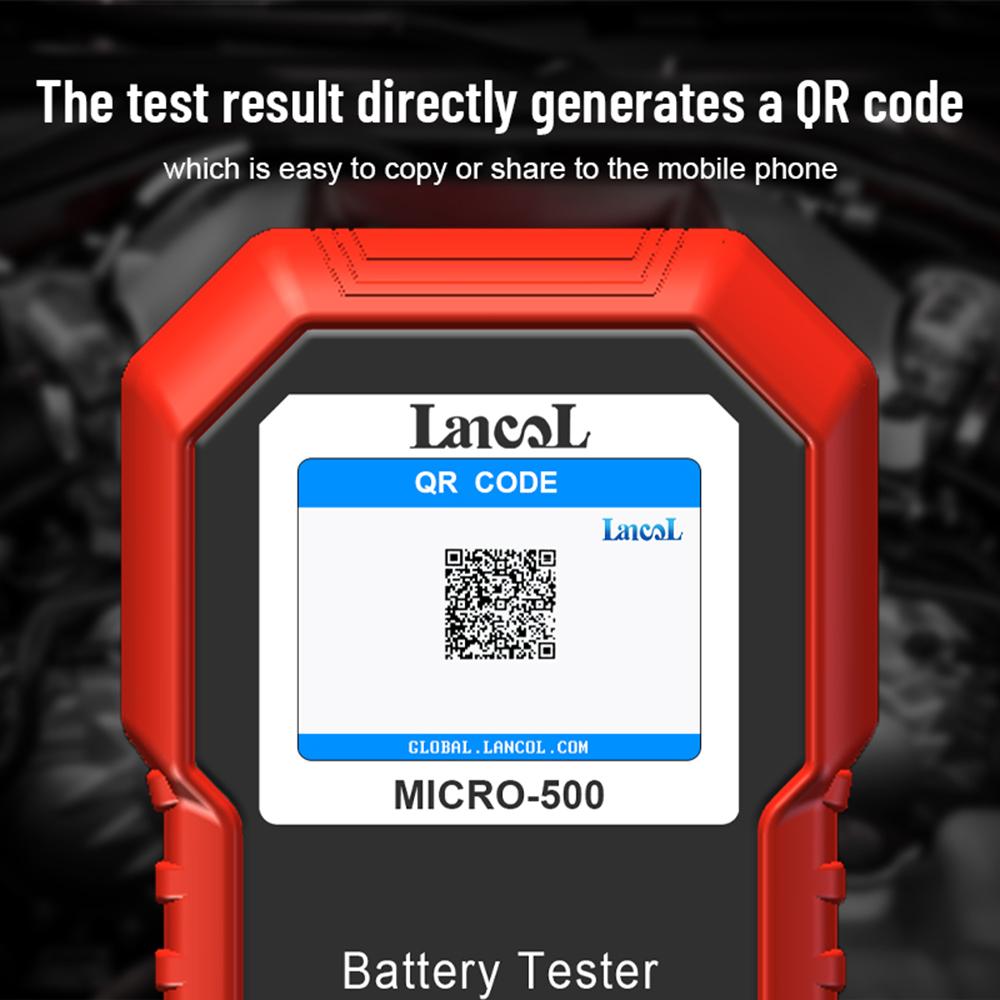 12V 24V Car Battery Tester 40-3000 CCA Cranking Charging Lead Acid Battery Capacity Analyzer Tool Lancol Micro 500 with QR Code