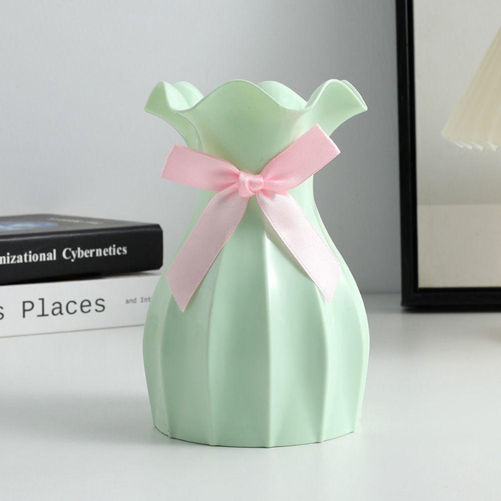 Break-resistant Plastic Colored Vase Plastic Potted Container Ornaments Flower Arrangement