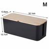 Cable Storage Box Power Strip Case Wooden Power Line Wire Management Organizer Anti-Dust Charger Socket Network Line Storage Bin