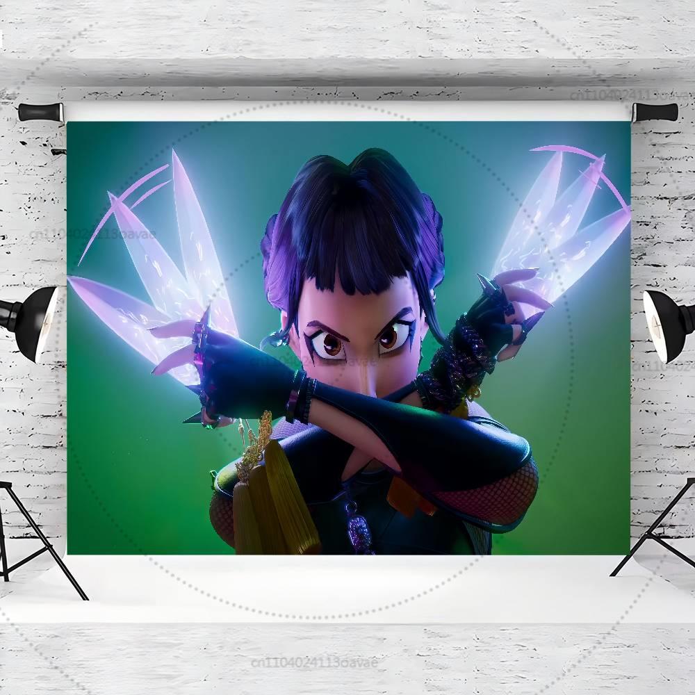 K-Pop Demon Hunters Tapestry - Anime Kpop Wall Banner For Party Backdrop Aesthetic Living Room Decor Anime Tapestry Wall Tapestr