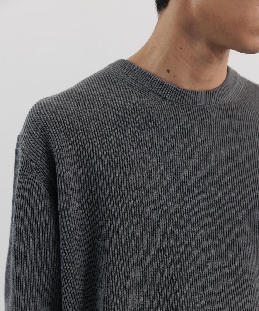 BLANKROOM All-Weather Crew Knit_Mid Gray