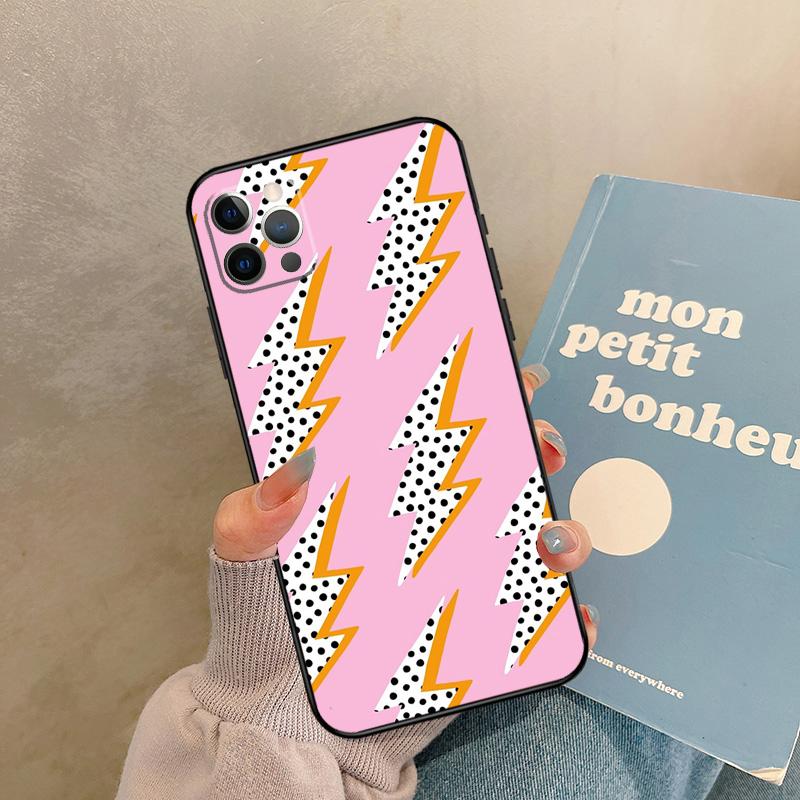 Lightning Bolt Pattern Case For iPhone 17 Air 14 16 15 11 12 13 Pro Max 12 mini XR 15 16 Plus 16e Back Cover Shell