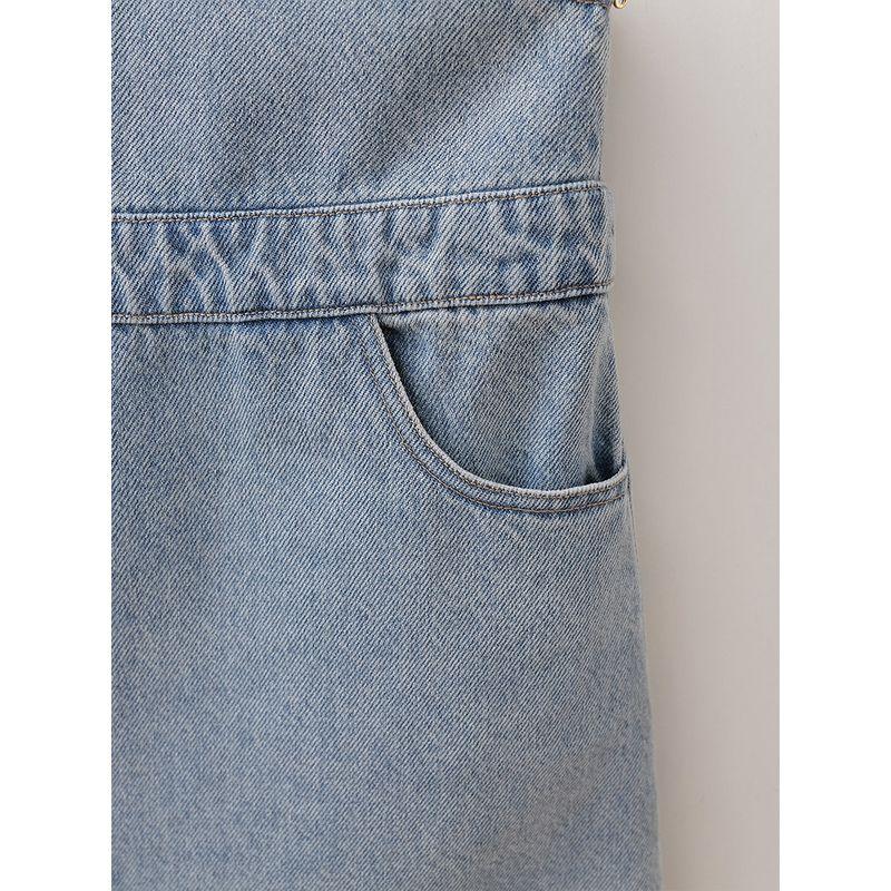 Mark Jenny Retro Denim Girls' A-Line Suspender Skirt Children's Dress Spring New Style 560202