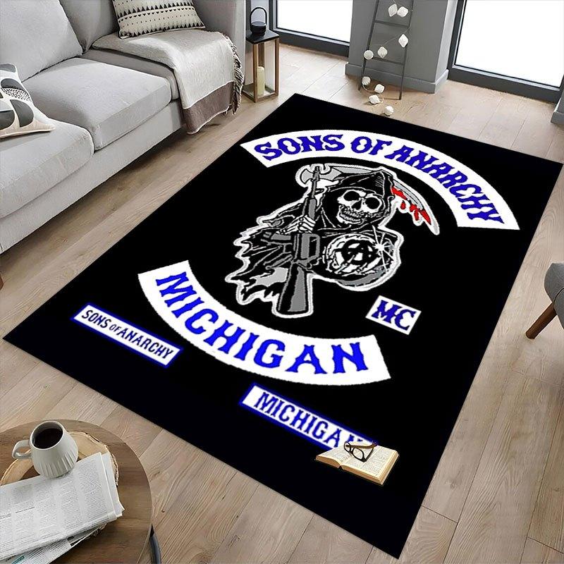 1pc Sons of Anarchy themed Office Carpet Chair Mats - durable polyester rug for home theater, office, dorm room decor - tA33
