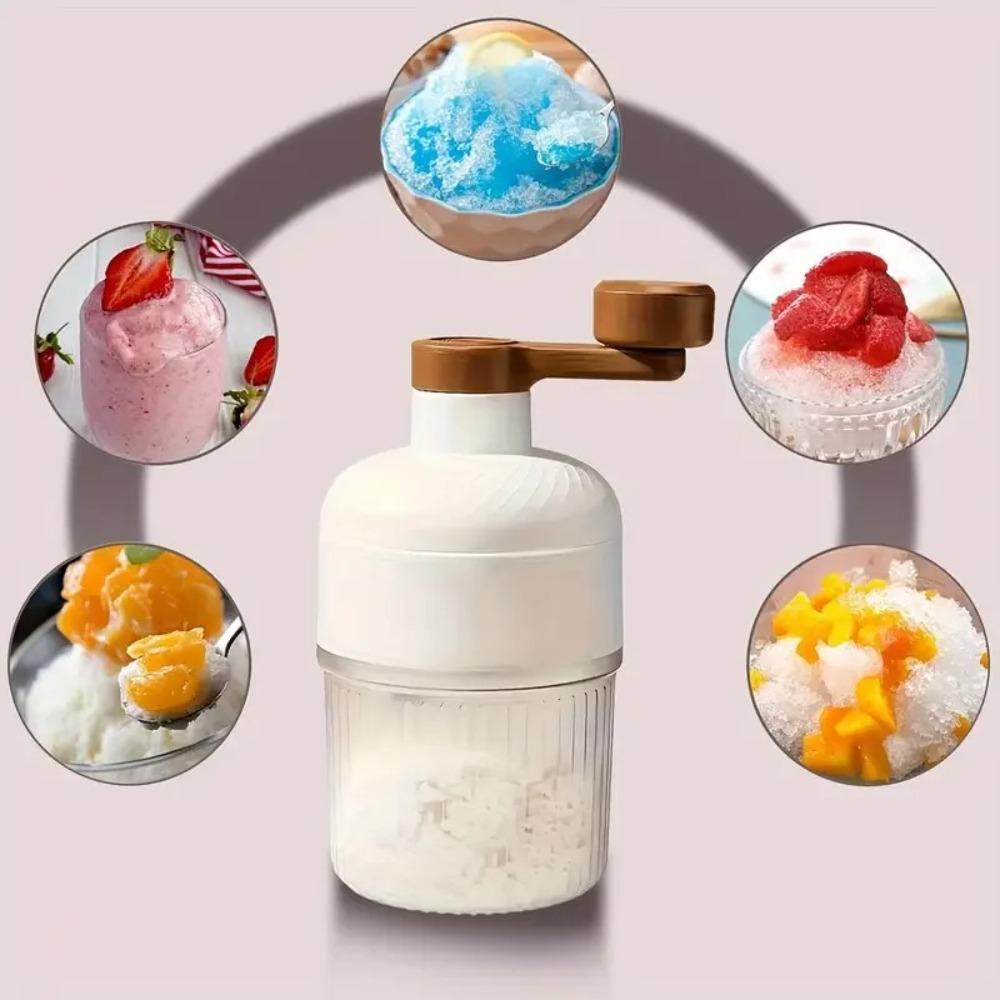 with Ice Cube Mold Mini Shaved Ice Machine Hand-Operated Small Hail Machine  Kitchen Tool