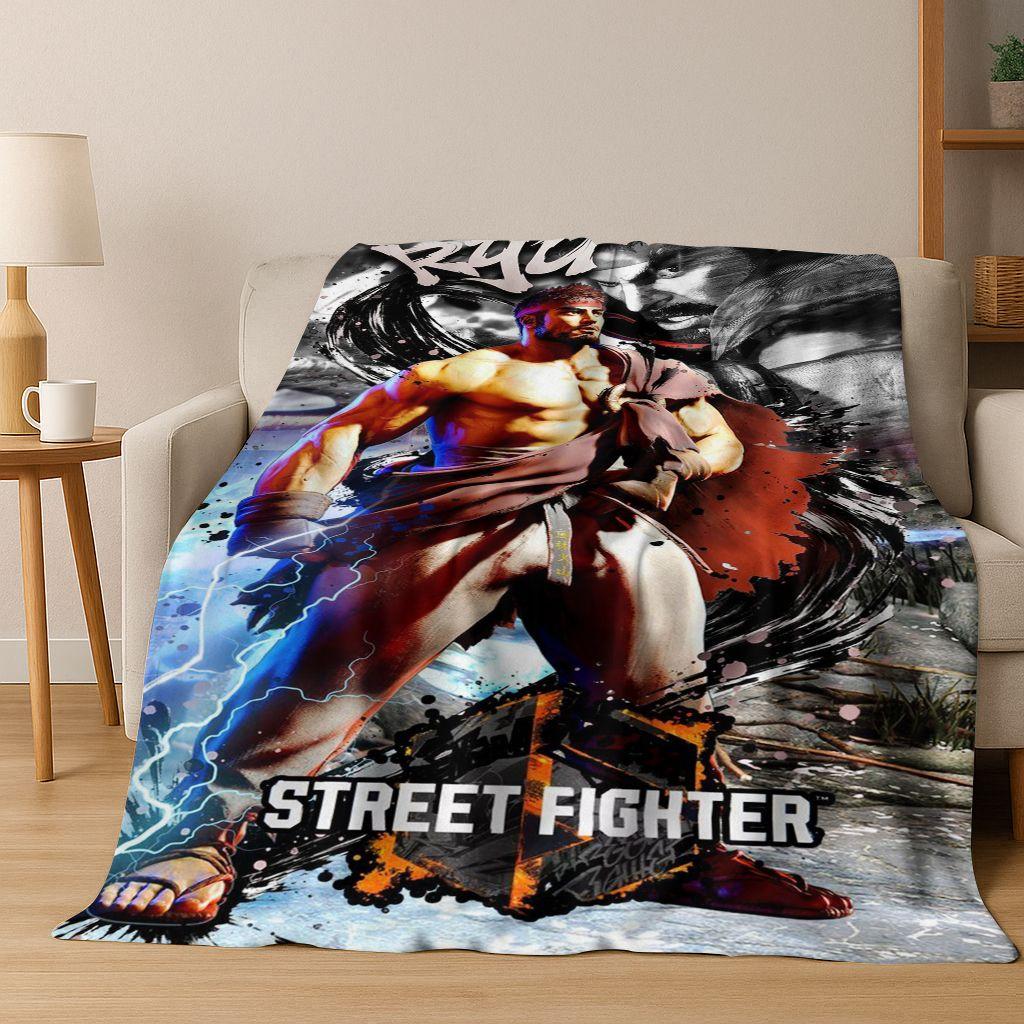 Ретро Street Fighter 6 Персонажи Игра Чун-Ли Арт Фланелевое Одеяло, Уютное Мягкое Плед для Дома Спальни Кровати Дивана Покрытие Дети